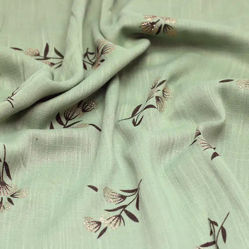 Shimmer Printed Cotton Light Green Hijab