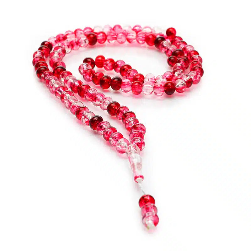 100 Bead Transparent Two Tone Red Tasbih