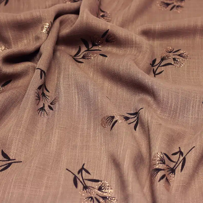Shimmer Printed Cotton Hazelnut Hijab
