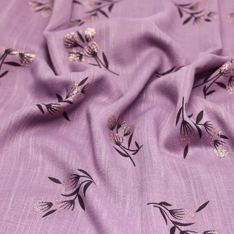 Shimmer Printed Cotton Lavender Hijab