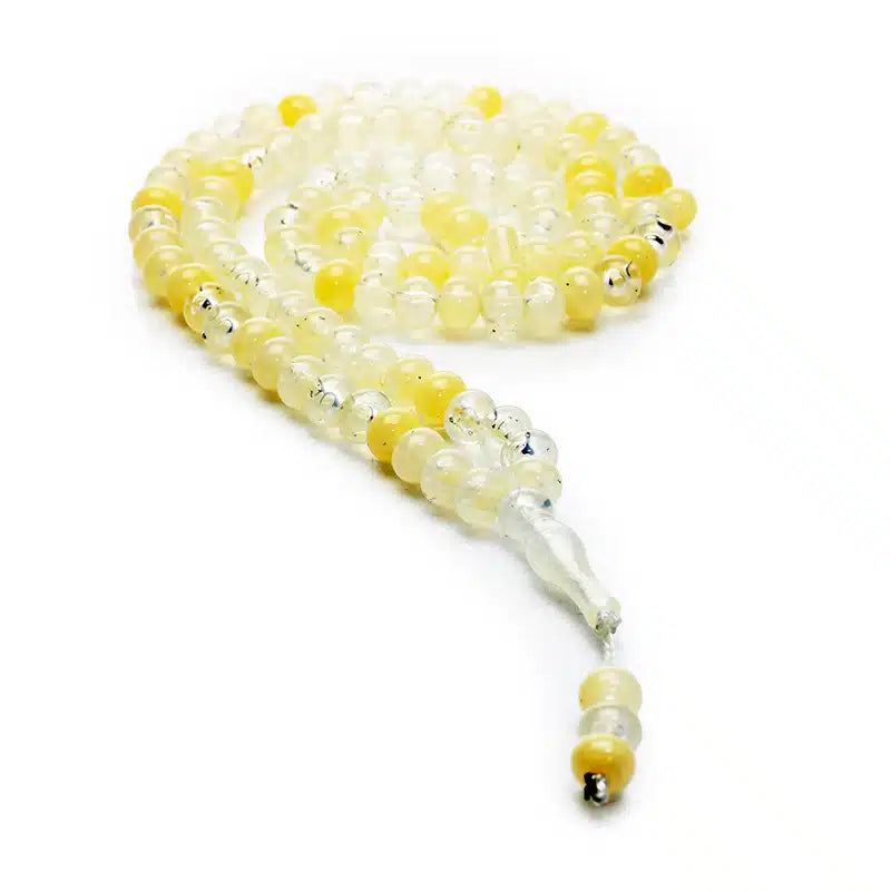100 Bead Transparent Two Tone Yellow Tasbih