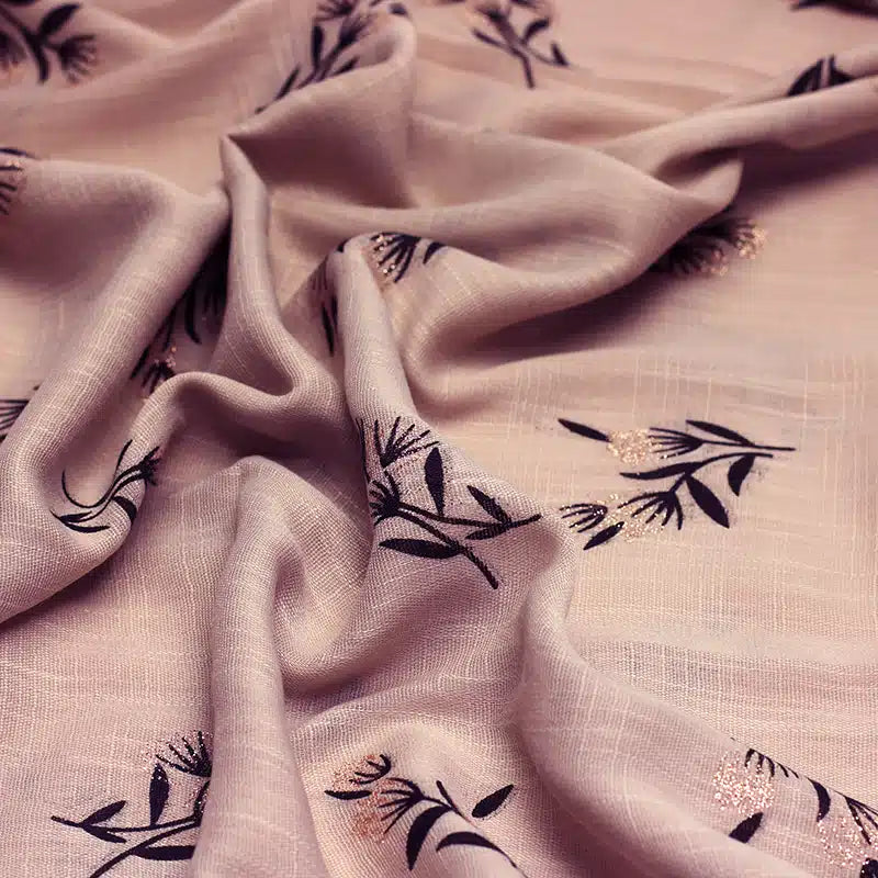 Shimmer Printed Cotton Cream Hijab