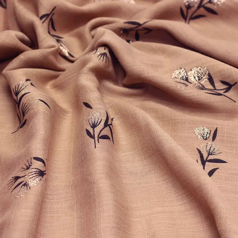 Shimmer Printed Cotton Desert Sand Hijab