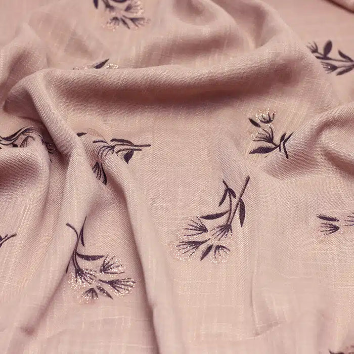 Shimmer Printed Cotton Light Beige Hijab