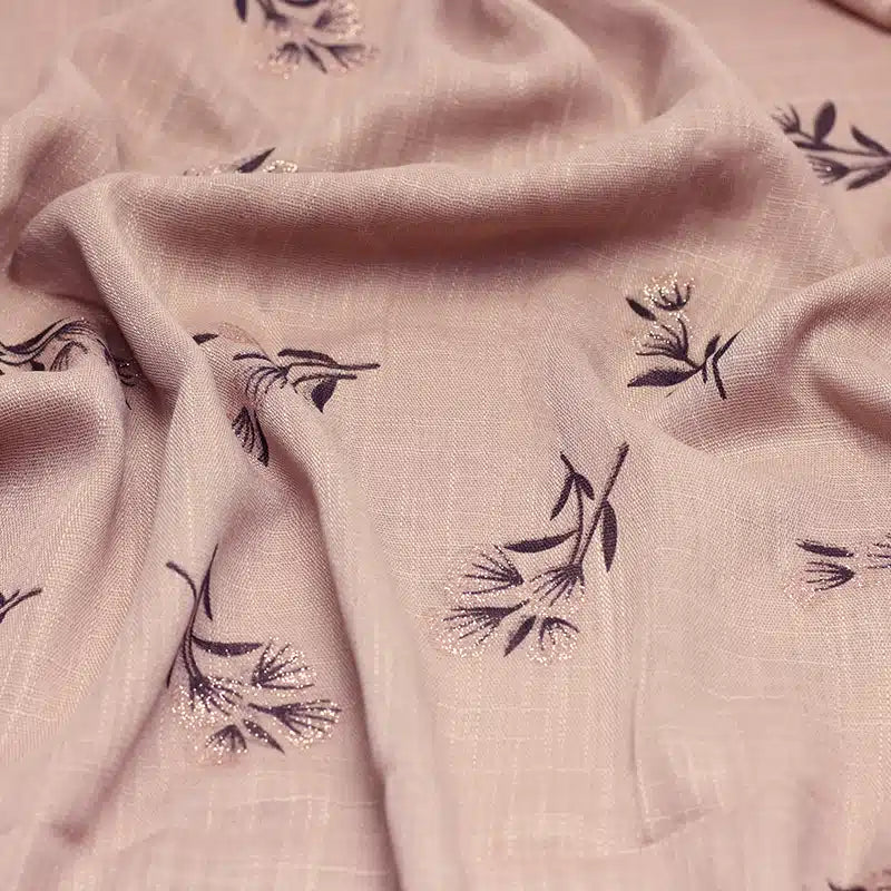 Shimmer Printed Cotton Light Beige Hijab