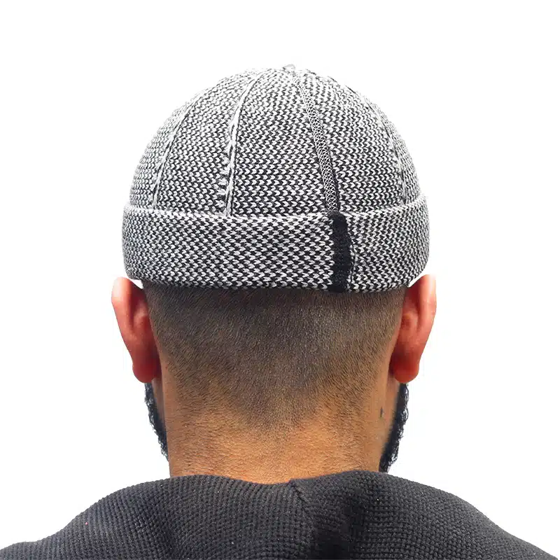 Men's Two Tone Black Checkered Kufi