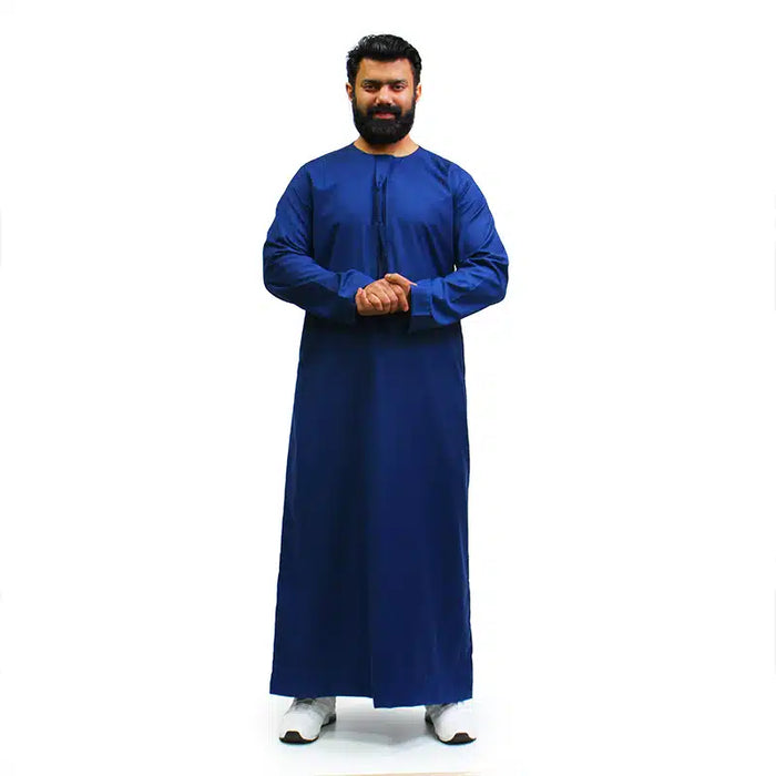 Tasseled Cotton Navy Blue Thobe