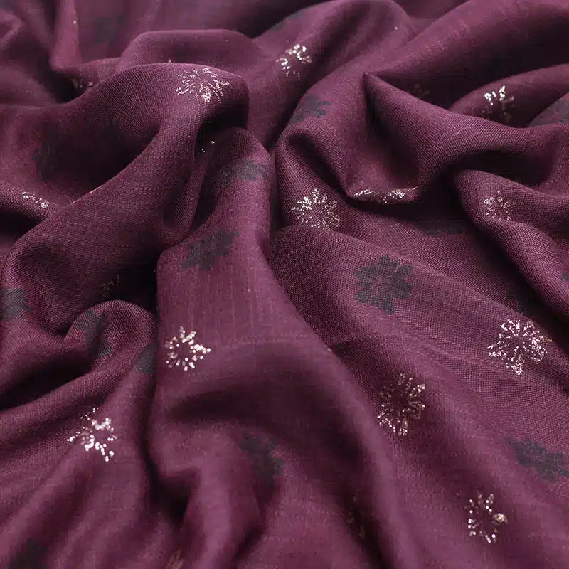 Elaan Print Plum Hijab