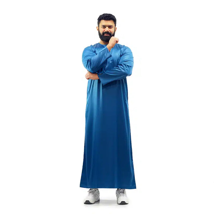 Omani Teal Blue Satin Thobe ASM-K16 20