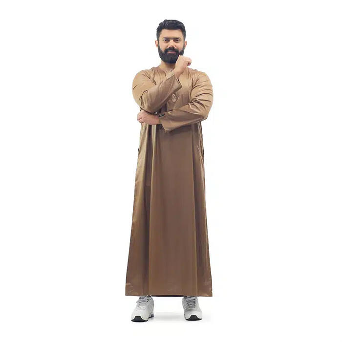 Omani Satin Brown Thobe ASM-K17 17