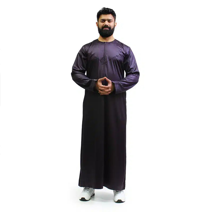 Omani Satin Dark Purple Thobe 1501-12
