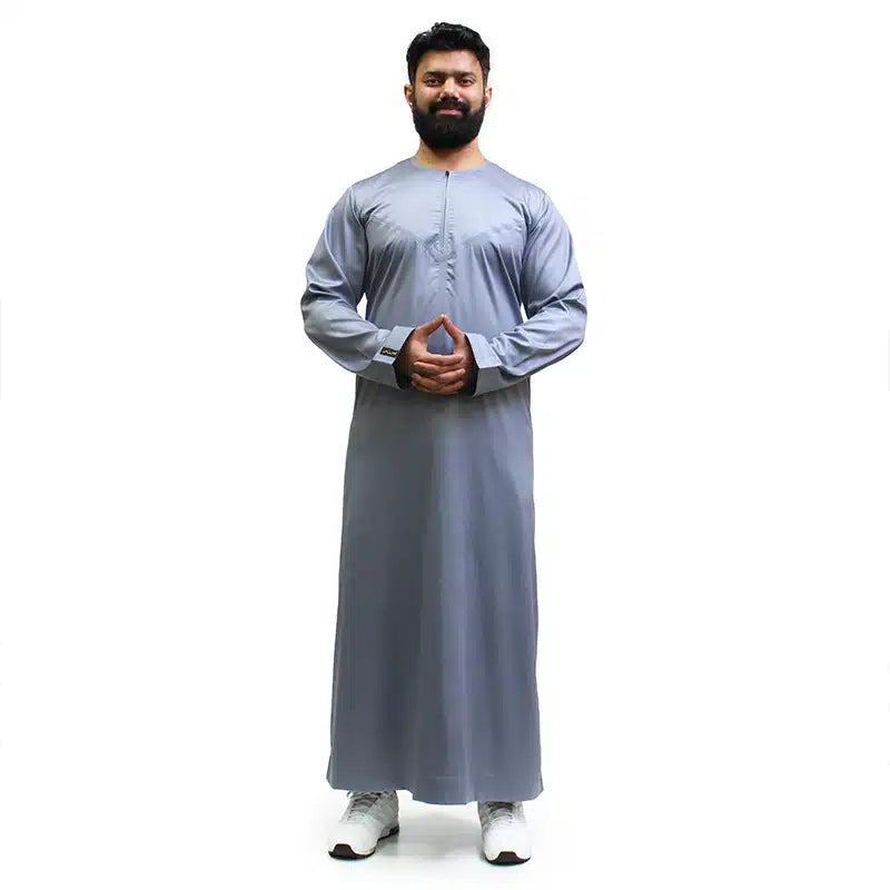 Omani Satin Sky Blue Thobe 1501-07