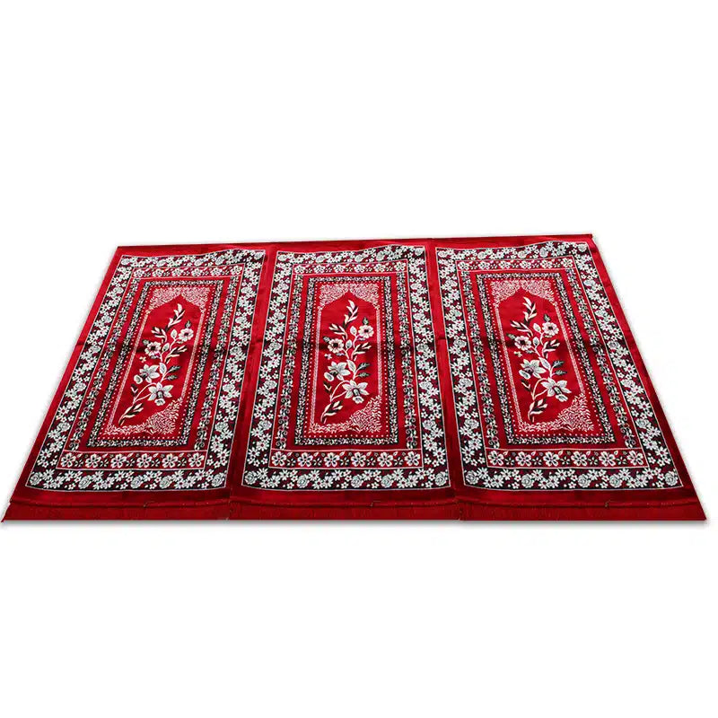 Red & White Three People Prayer Mat