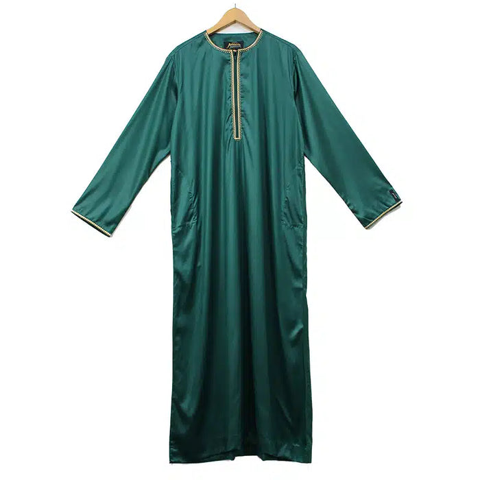 Omani Satin Tasseled Green Designer Thobe ASM-K43-23