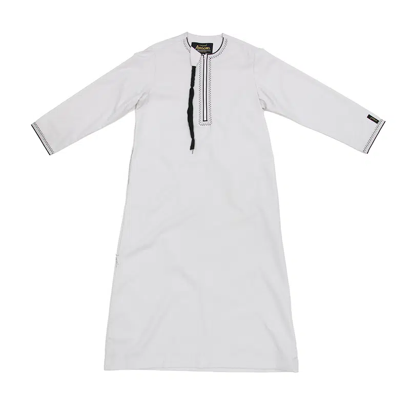 White Omani Tassel Thobe KSB-104 Col 8