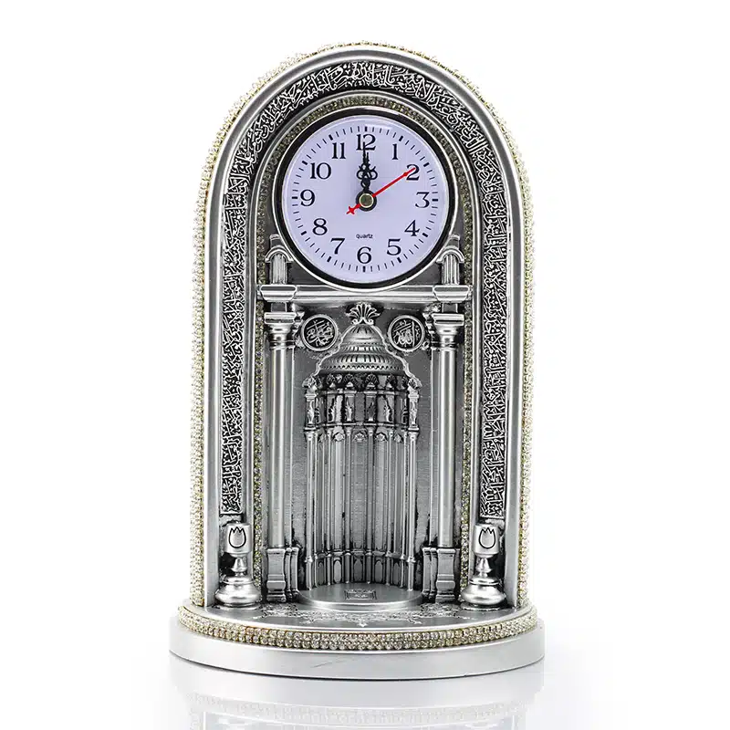 Curved Clock Silver (3386)