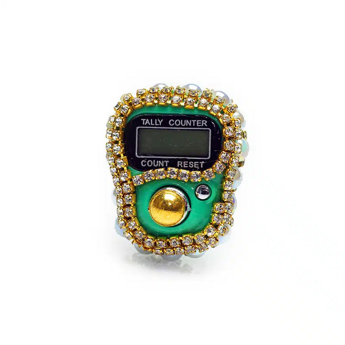 Crusted Finger Tasbih Dark Green