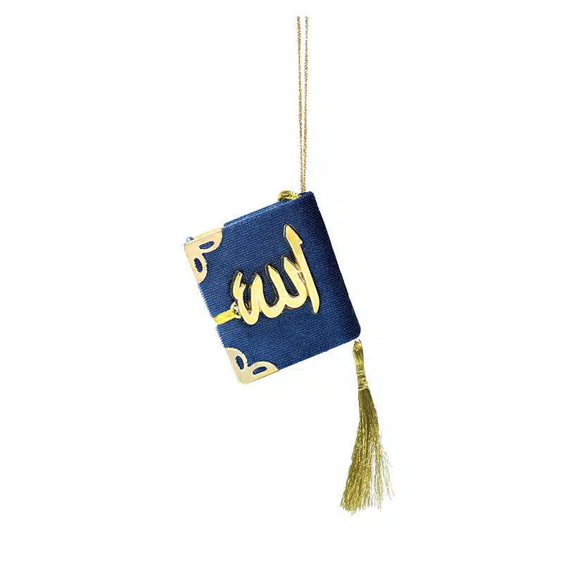 Quran Hanger Blue With Gold Accent