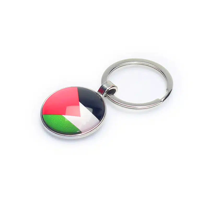 Silver Palestine Circular Key ring