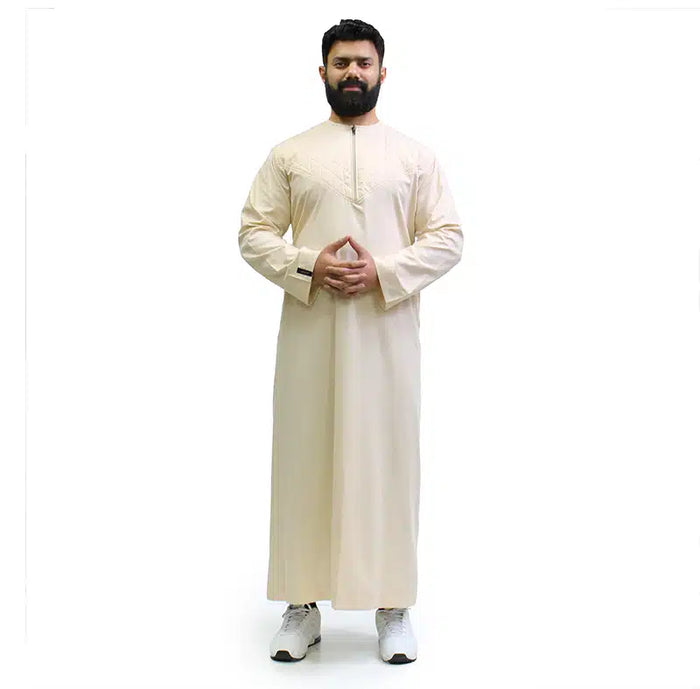 Omani Padded Cream Thobe 1511-15