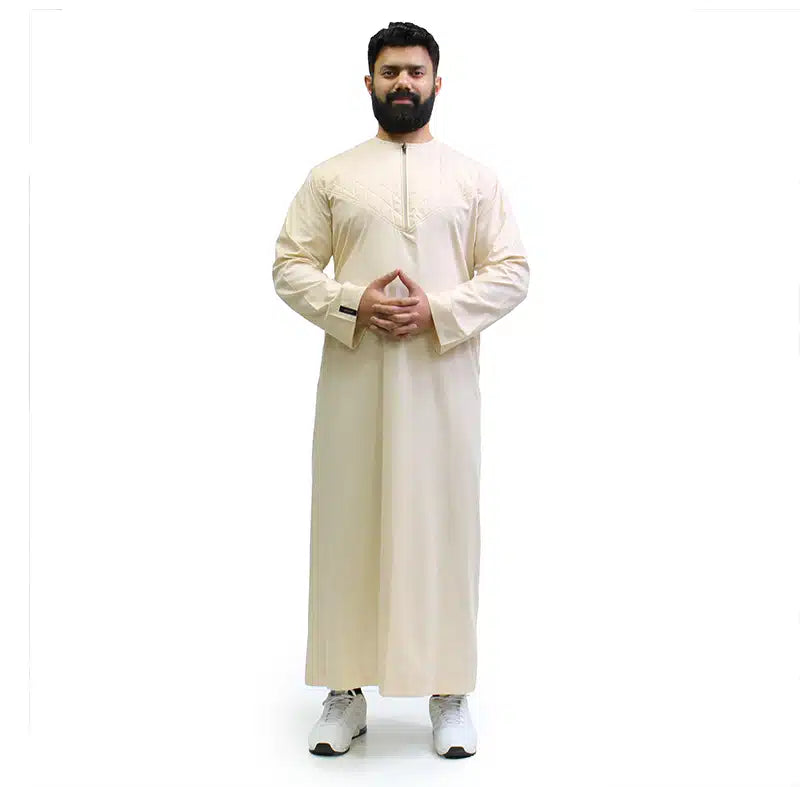 Omani Padded Cream Thobe 1511-15