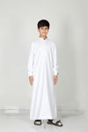 Premium Collared Kids Thobe White 111 Col 1