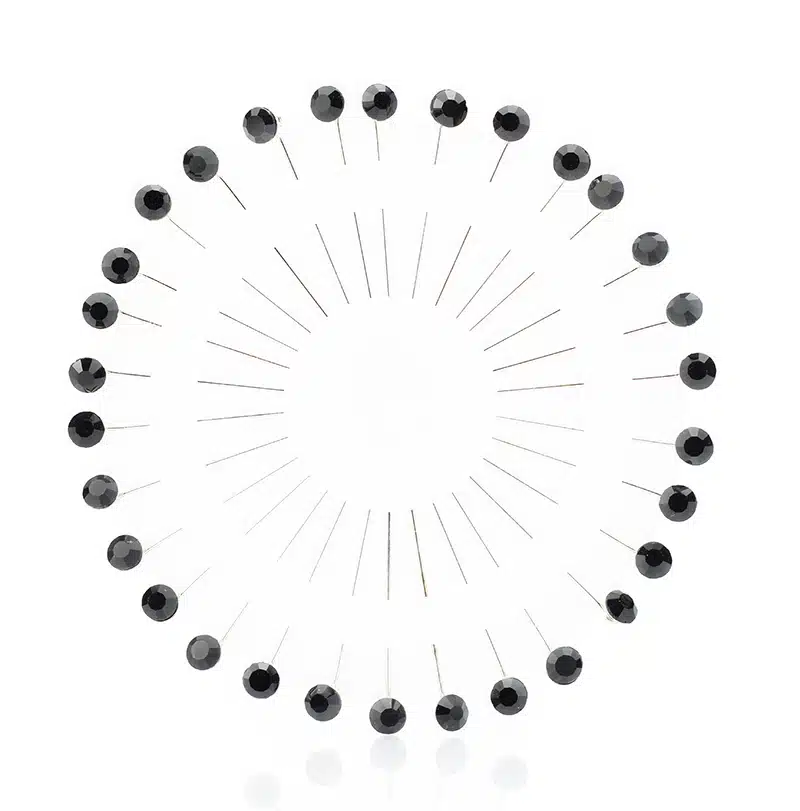 Crystal Wheel Black Hijab Pins