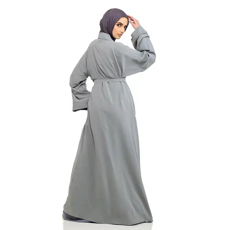 Amani Belted Grey Abaya