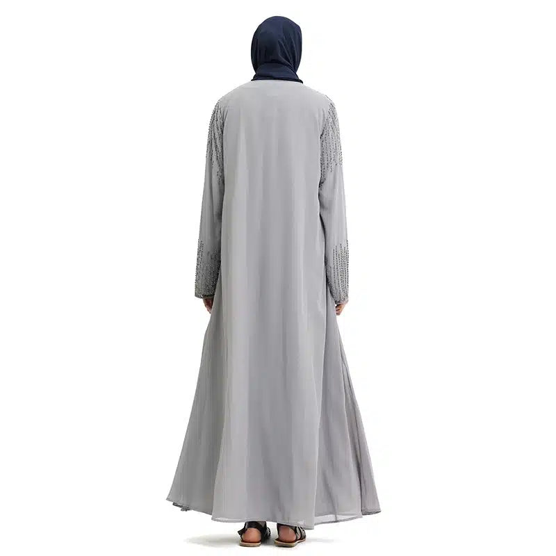 Embelished Handcrafted Sleeves Grey Kimono