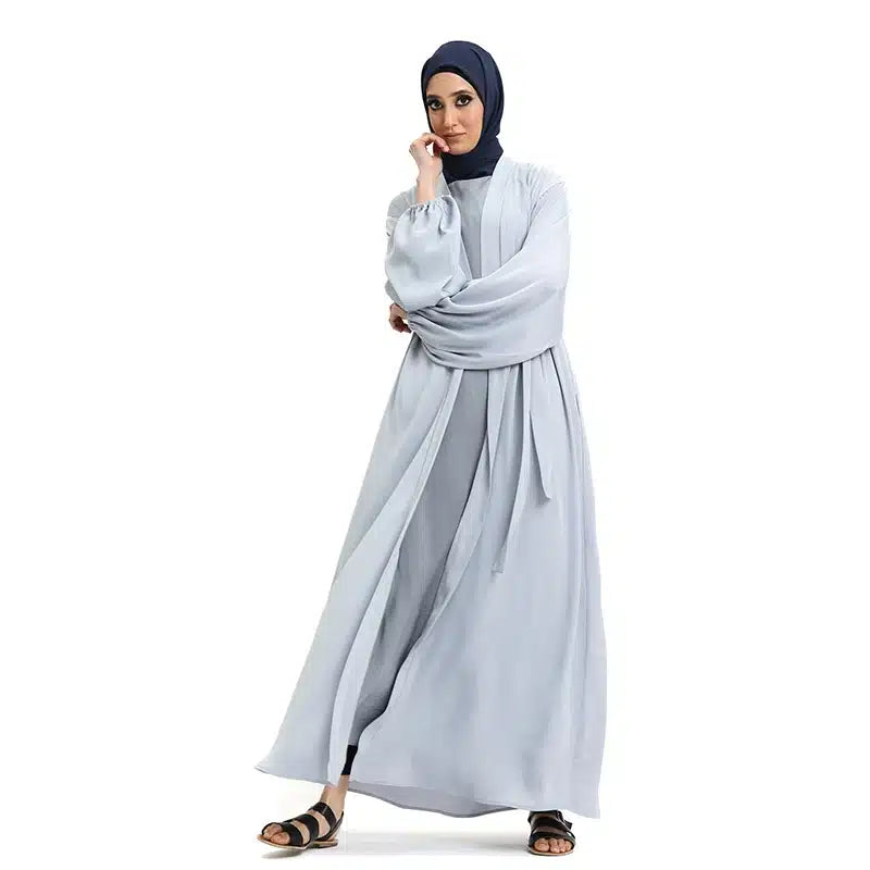 Nadia Elasticated Sleeved Ice Grey Kimono