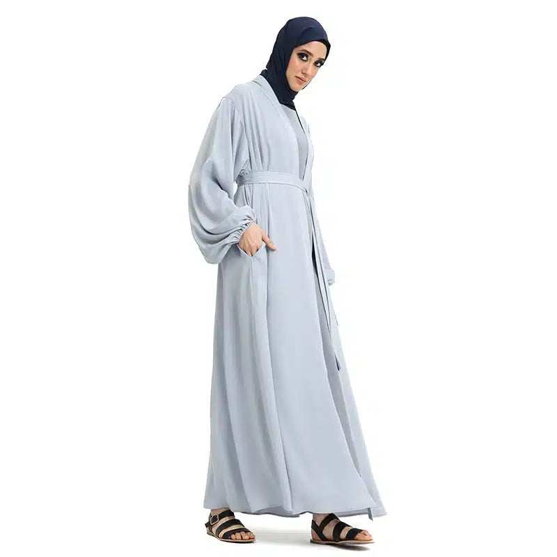 Nadia Elasticated Sleeved Ice Grey Kimono