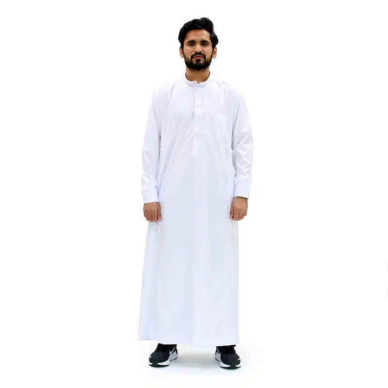 Men's Collared White Thobe 477
