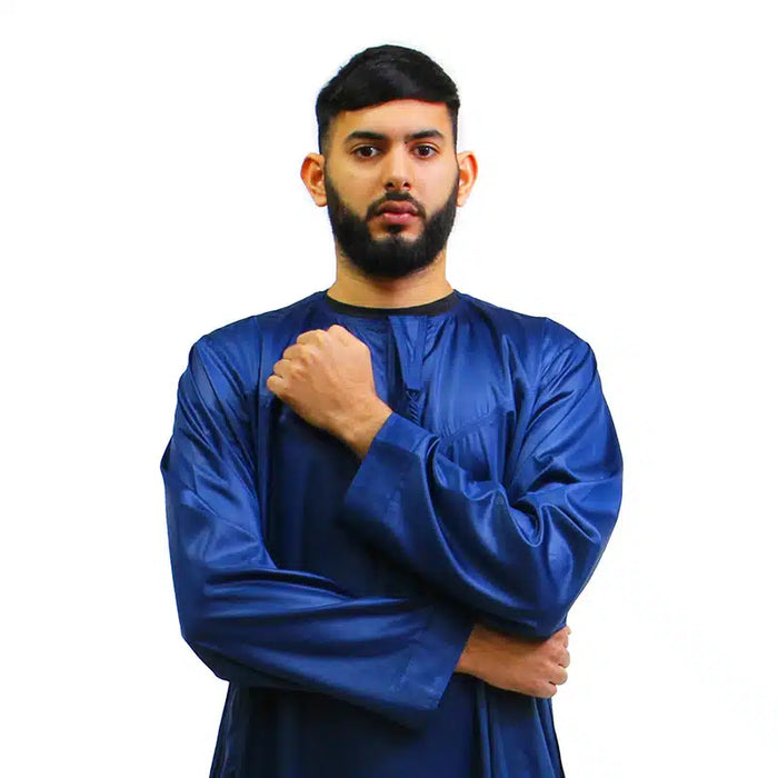 Omani Satin Tassel Navy Thobe