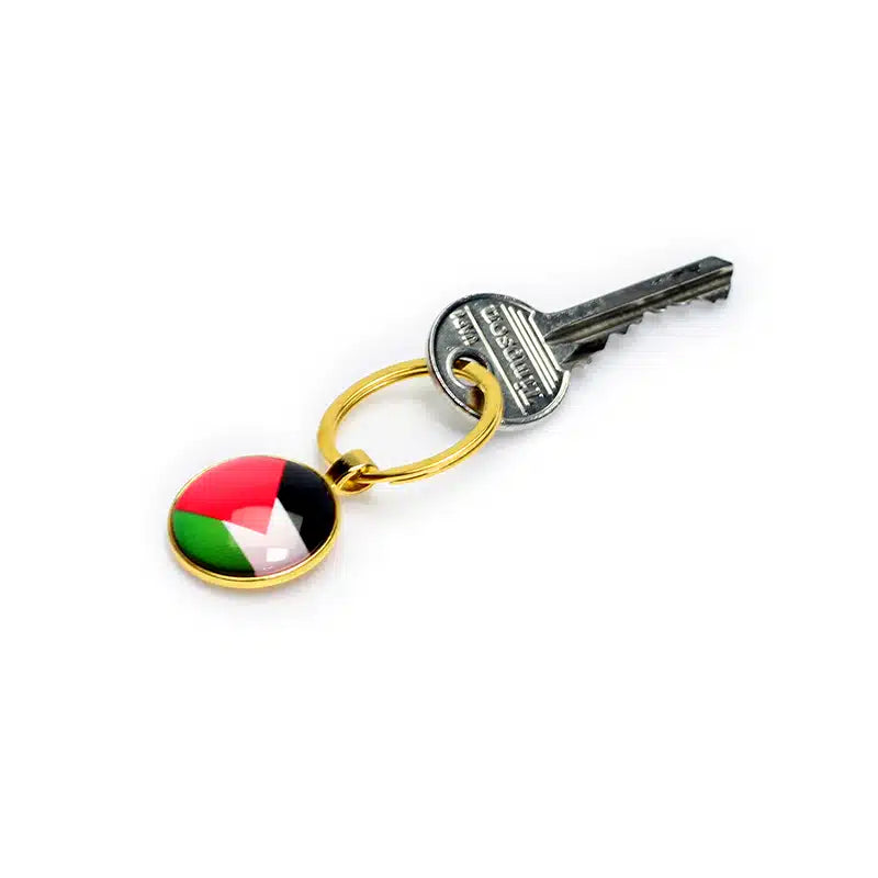 Gold Circular Palestine Keyring