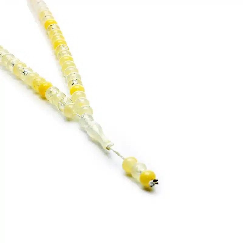 100 Bead Transparent Two Tone Yellow Tasbih