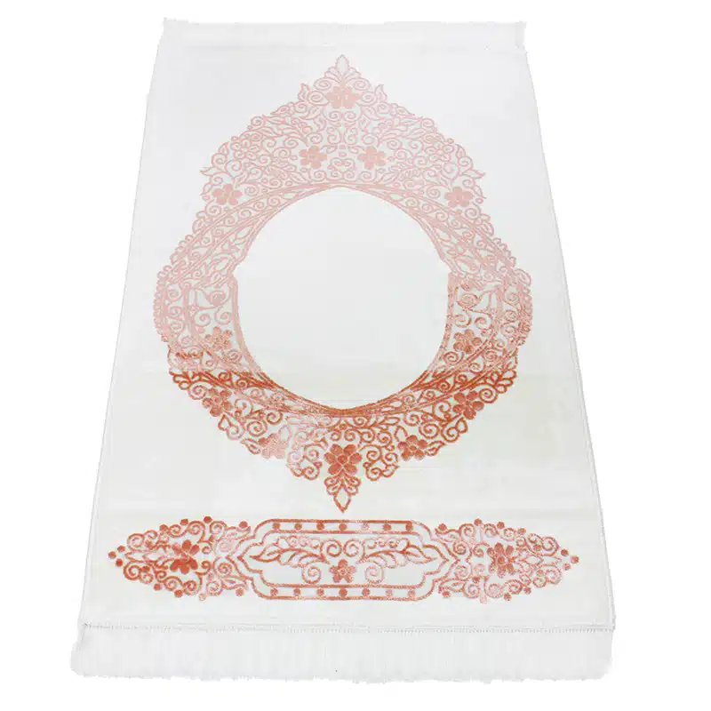 Adel Seccade White And Brown Prayer Mat