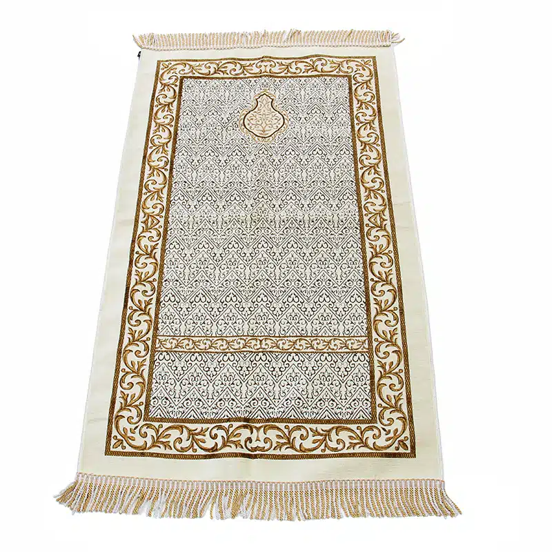 Beige And Brown Design Prayer Mat
