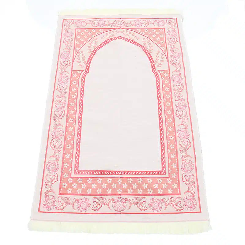 Lightweight Beige And Pink Prayer Mat