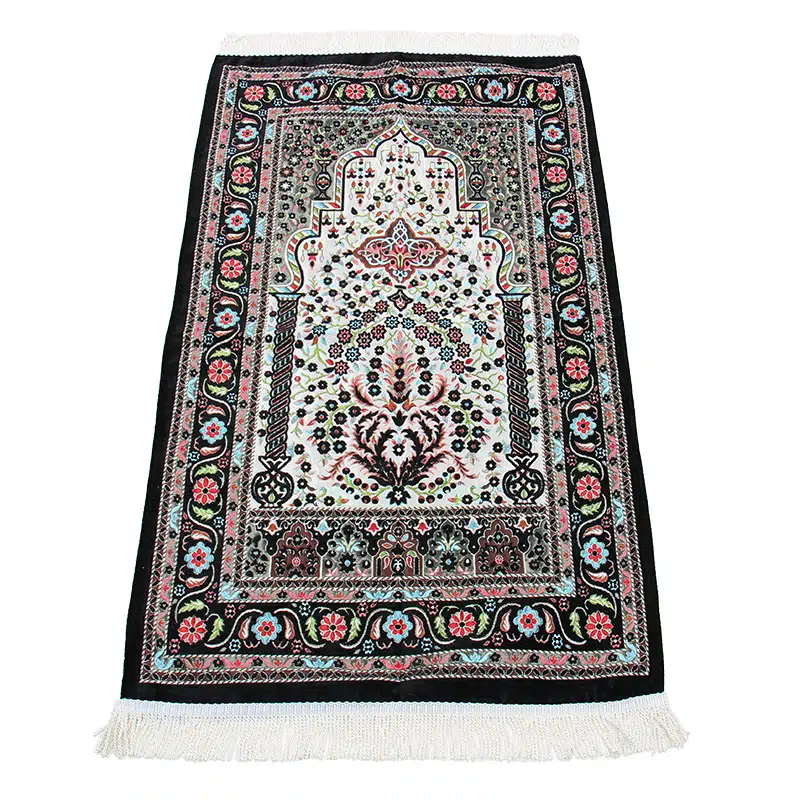 Black Traditional Design Prayer Mat