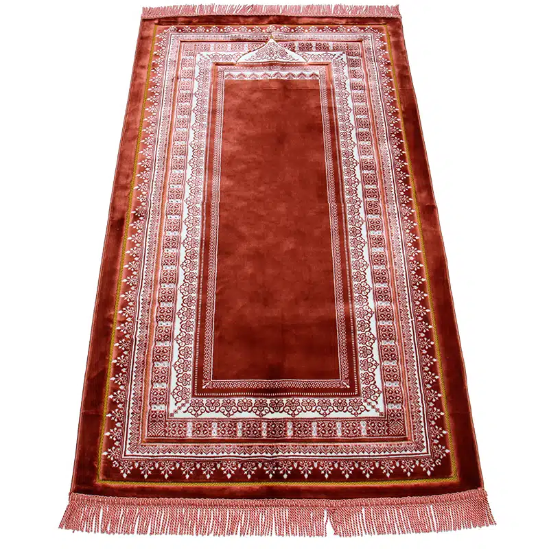 Double Plus Secc Red And White Pattern Prayer Mat