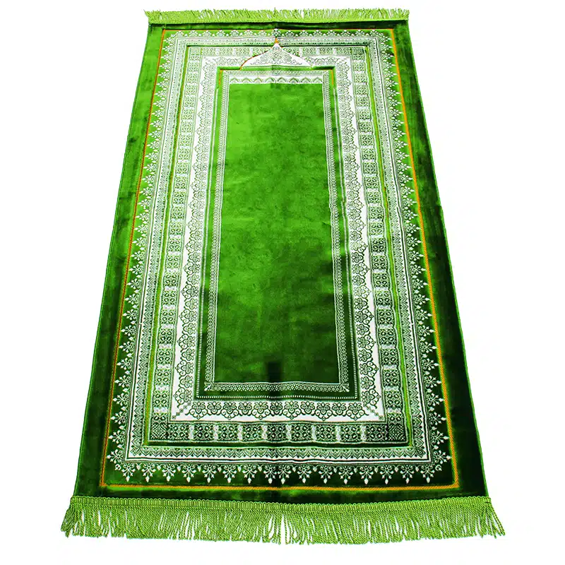 Double Plus Secc Green And White Pattern Prayer Mat
