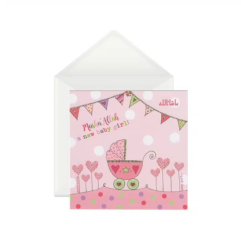 New Baby Born Girl Card
