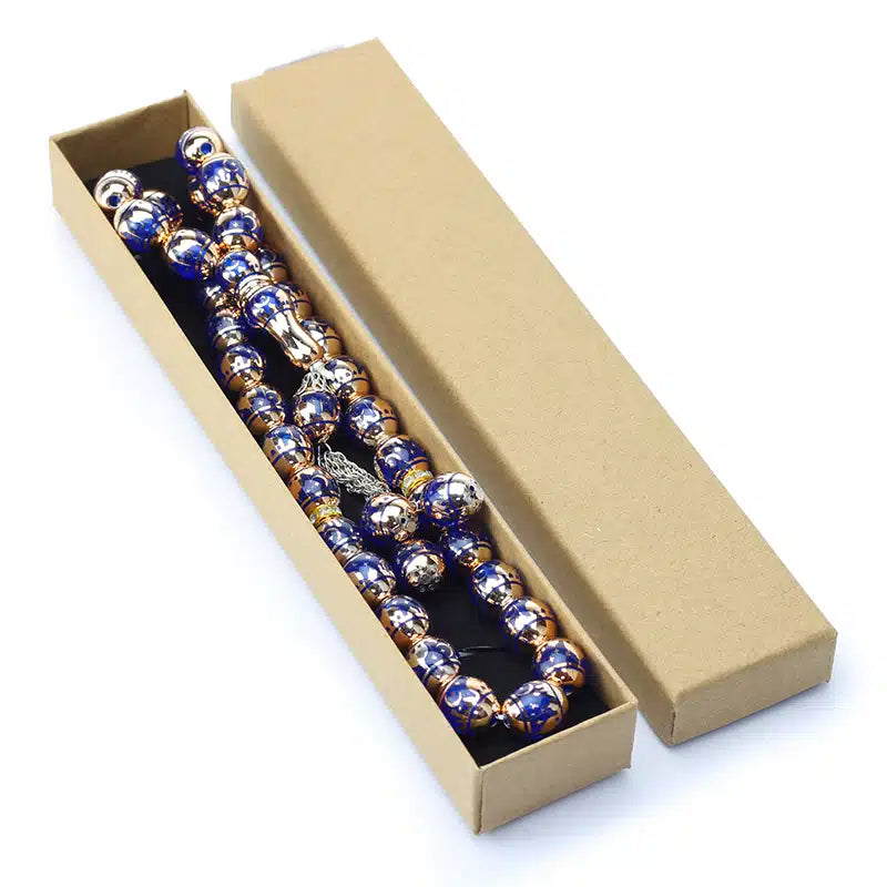 Two Tone Blue And Gold Tasbih (603)