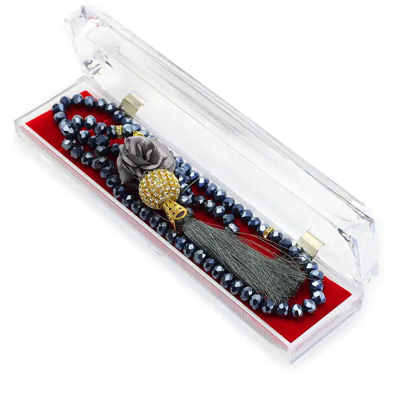 Dark Grey Crystal Tasbih (129)