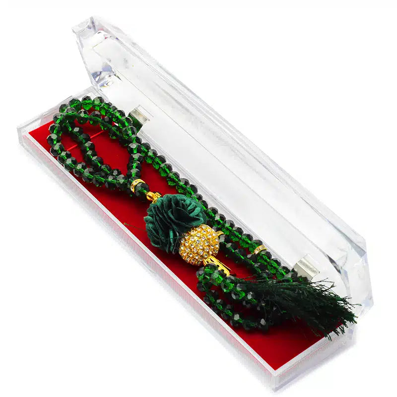 Dark Green Crystal Tasbih (131)