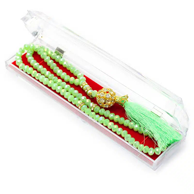 Bright Green Crystal Tasbih (122)