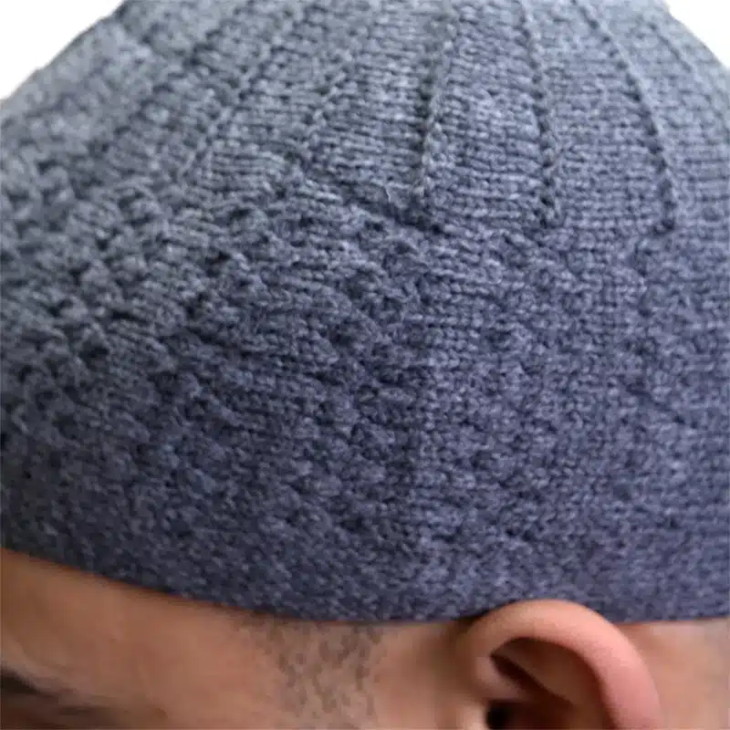 Men's Thick Wool Grey Prayer Hat