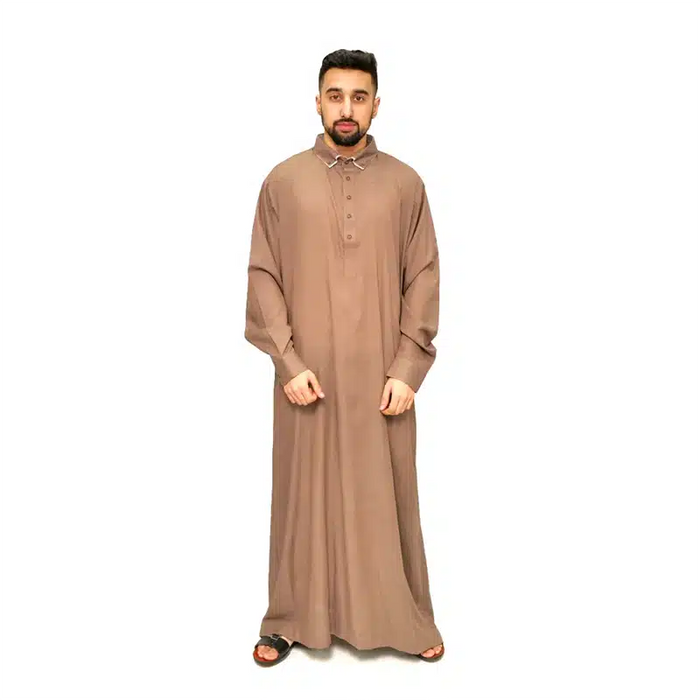 Men's Tuxedo Collared Caramel Thobe 632- 3