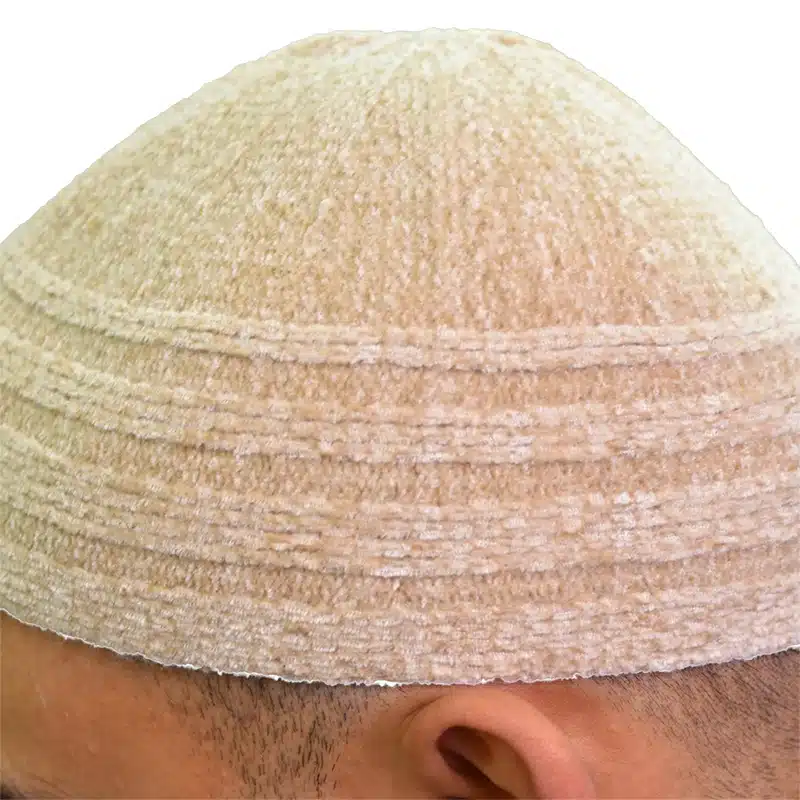 Men's Cream Velvet Prayer Hat