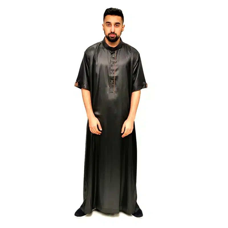 Men's Half Sleeve Collared Black & Brown Thobe 822- 824
